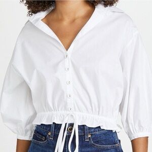 CARA CARA Hutton Cropped Top Cotton Poplin Blouse Size XS